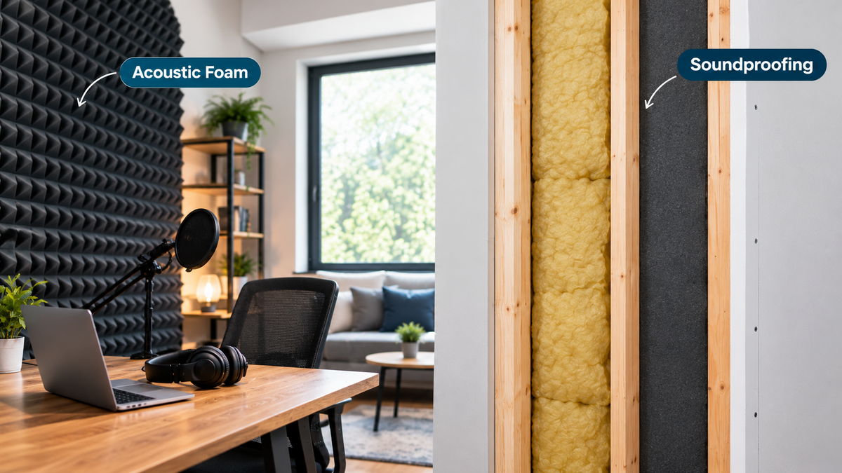 Acoustic Foam vs Soundproofing: What Will Reduce Your Noise?