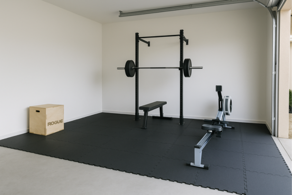 Garage Comfort: Using Foam Mats & Overlays in Home Gyms